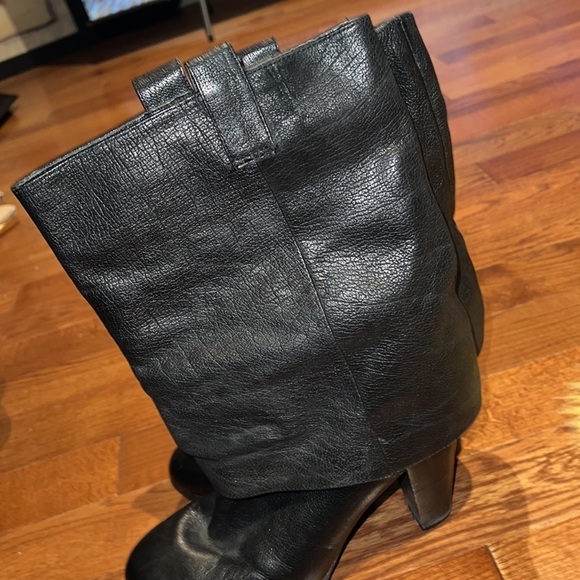 Nine West vintage Black Heeled ankle leather  boots Sz 9.5 - Picture 3 of 15